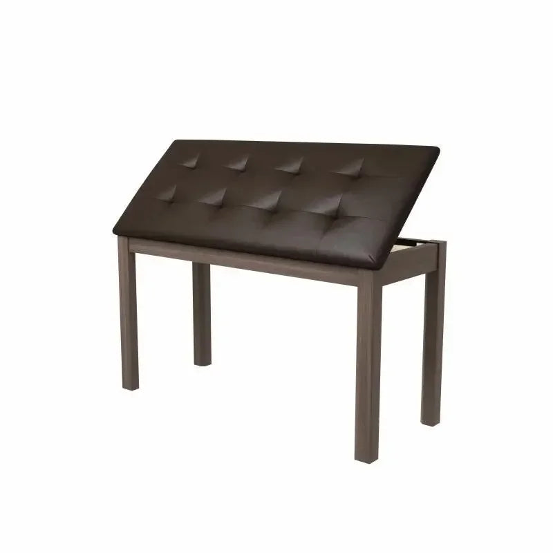 Wooden Piano Stool with Storage – Luxury Cushioned Ottoman Storage Ottoman Stool Babs Brown