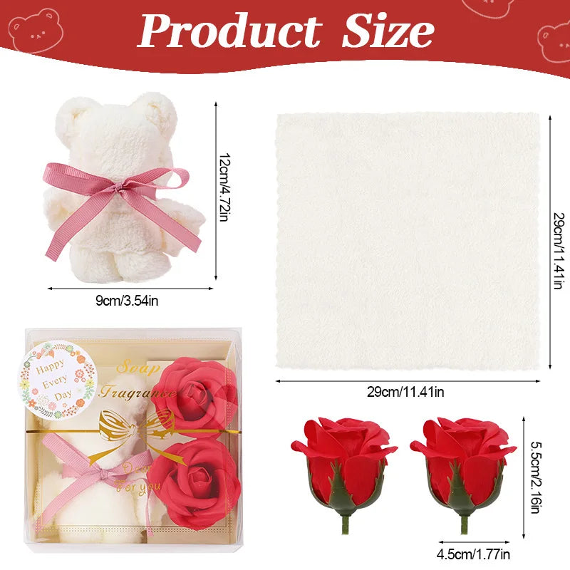Towel Bear Soap Flower Gift Box – Wedding & Party Favor Set Gift Box Set Babs