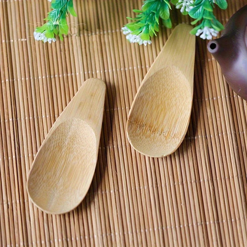 Mini Bamboo Spoon – Compact Tea Coffee & Jam Teaspoon Bamboo Kitchen Spoon Babs