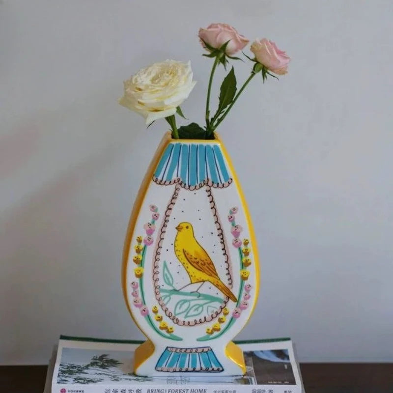 Nordic Ceramic Vase – Minimalist Retro Décor for Living Room Decorative Ceramic Vase Babs