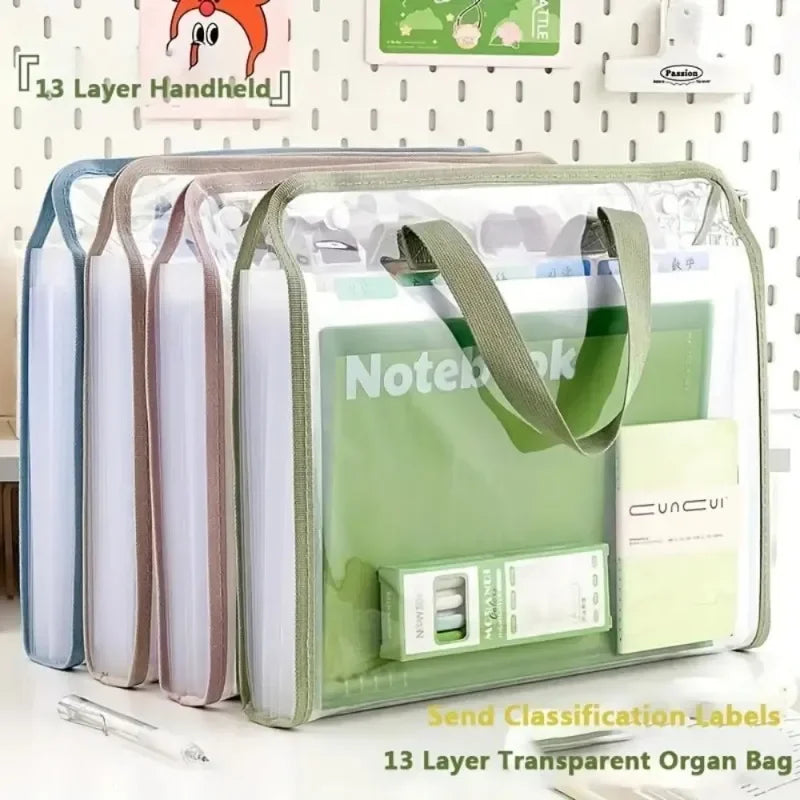13-Pocket Expandable A4 File Folder – Waterproof & Portable Expandable File Folder Babs