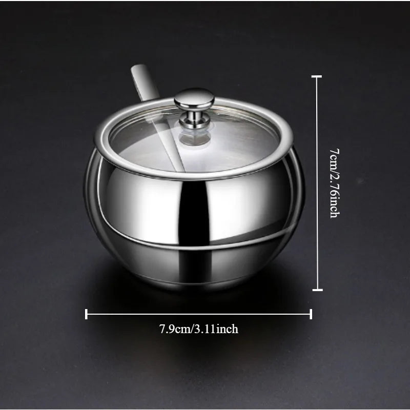 304 Stainless Steel Spice Jar Set | Salt Shaker & Free Spoon Spice Jar Set Babs