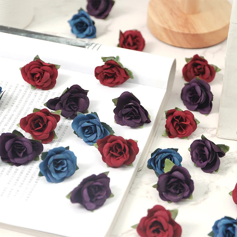 20Pcs Mini Silk Rose Flower Heads for DIY Wedding & Home Decor Artificial Flower Heads Babs