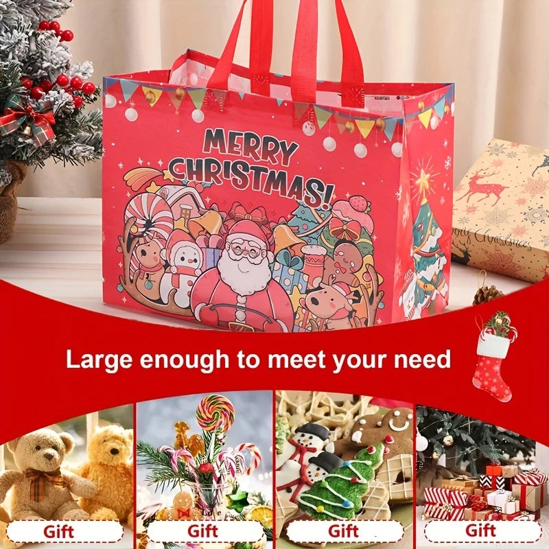 Reusable Christmas Gift Bags with Handles – 6 or 12 Pack Holiday Gift Bags Babs