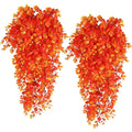 Artificial Fern Vine Stems 5-Head Mesh Leaf Wedding & Home Décor Artificial Vine Stems Babs Orange 2PCS