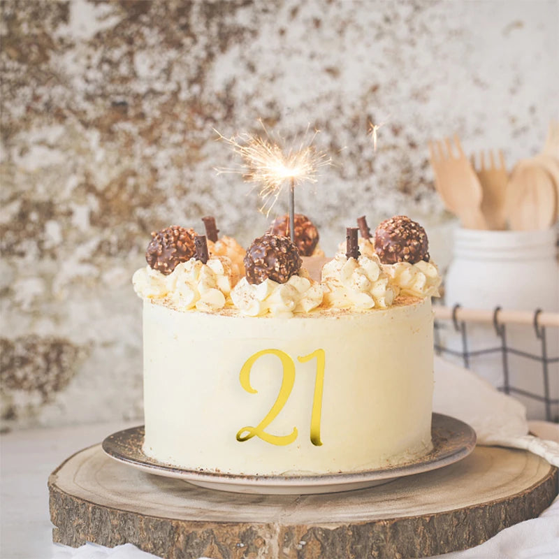 Gold Acrylic Number Cake Toppers 0–9 Set | Party Décor Cake Topper Set Babs