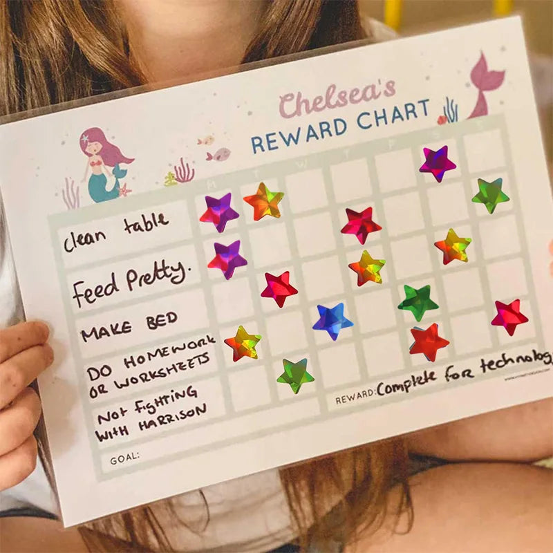 Glitter Star Dot Heart Stickers – Kids Party Favors & Reward Labels Decorative Stickers Babs