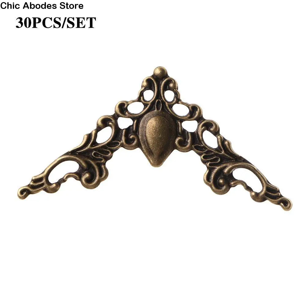 30PCS 40mm Decorative Metal Corner Brackets Bronze & Gold Decorative Corner Brackets Babs