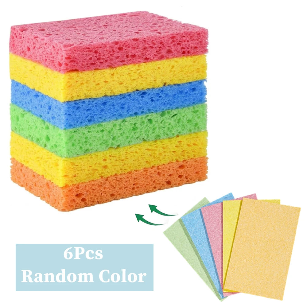 Compressed Cellulose Pop-Up Sponges – Non-Scratch Kitchen Scrub Kitchen Scrub Sponge Babs 6Pcs