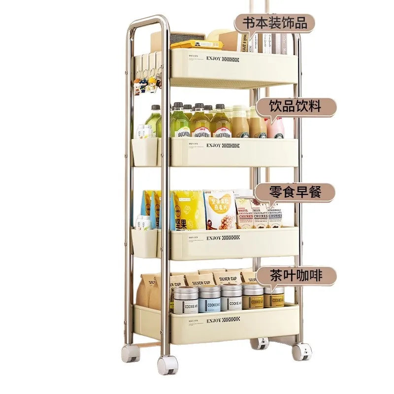 Multifunctional Rolling Cart Storage Organizer – Mobile Shelf Rolling Storage Cart Babs
