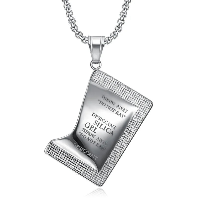 Stainless Steel Geometric Pendant Necklace | Punk Hip Hop Pendant Necklace Babs With Chain 60cm