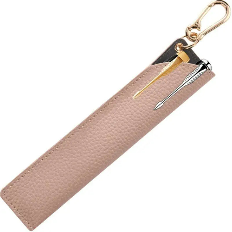 Leather Pen Sleeve Pencil Holder Case | Kawaii Pen Protector Leather Pen Case Babs Pink
