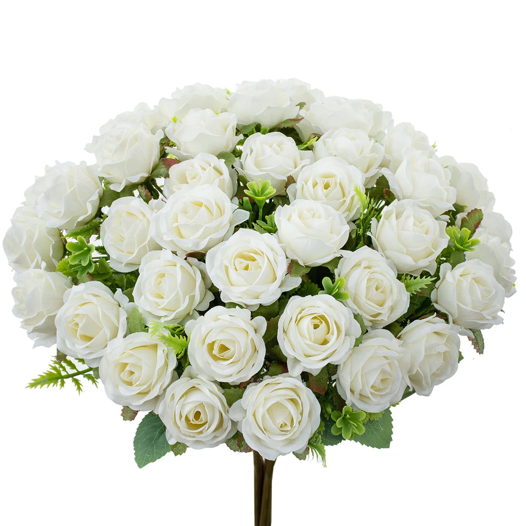 TTCY Silk Rose Artificial Bouquet – Wedding & Home Décor Gift Artificial Flower Bouquet Babs