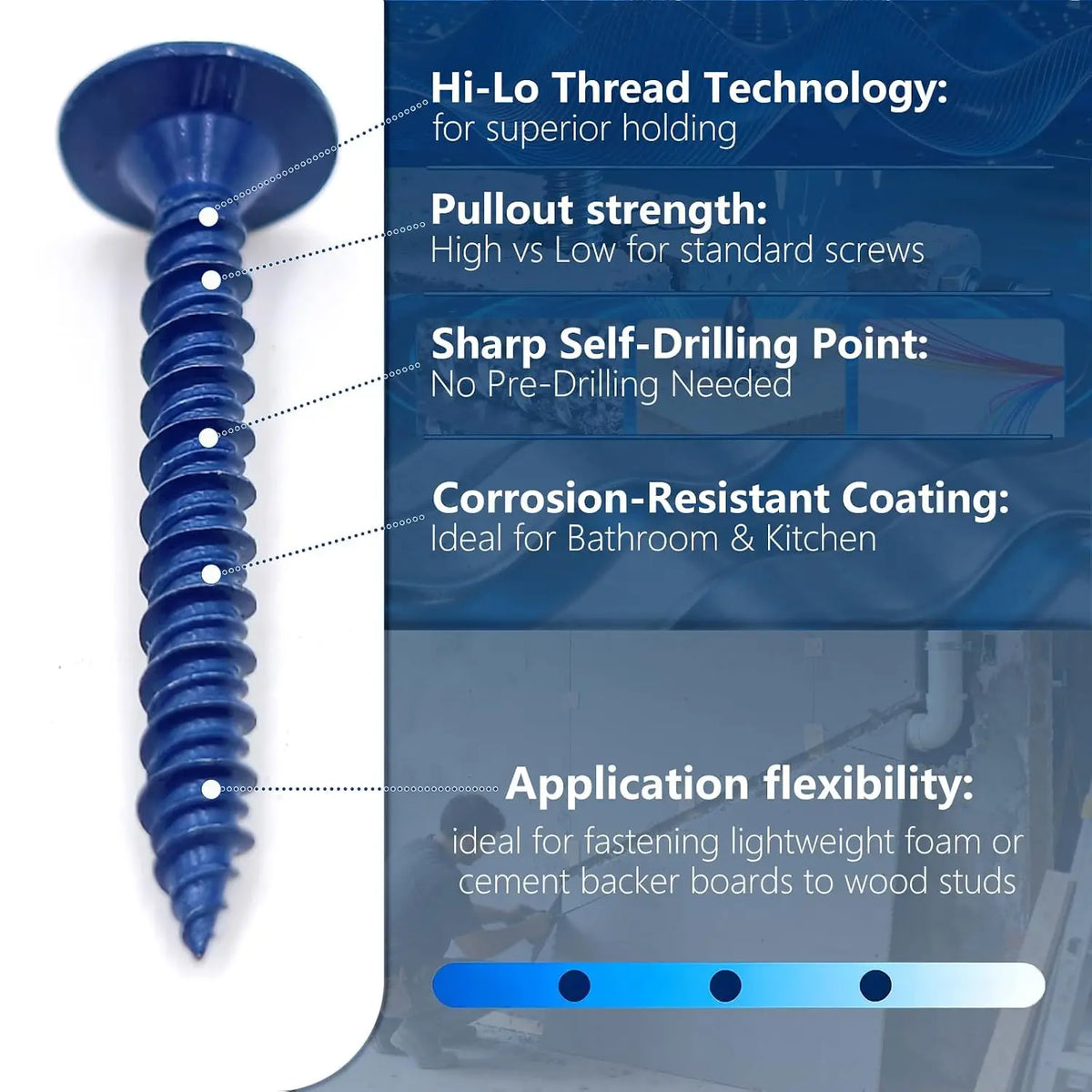 Blue Flat Head Concrete Screws – Phillips Masonry Anchor Screws Masonry Screw Anchors Babs