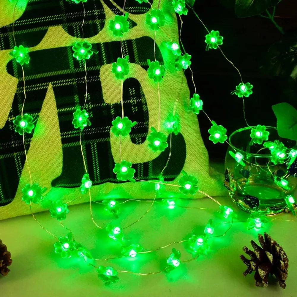 Clover String Lights Battery Powered Green LED Party Décor LED String Lights Babs