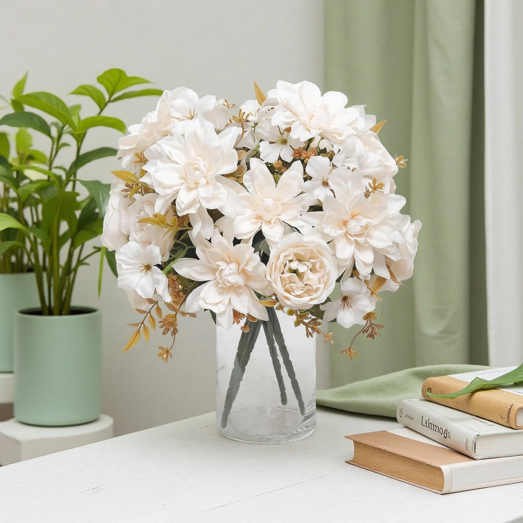 Artificial Silk Dahlia Rose Daisy Flowers – Wedding & Home Decor Artificial Silk Flowers Babs