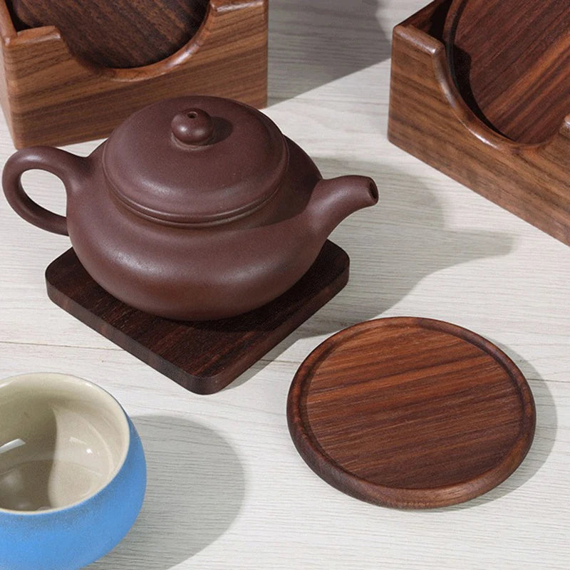 Wooden Coasters for Drinks – Eco-Friendly Wood Cup Coaster Set Wood Drink Coasters Babs