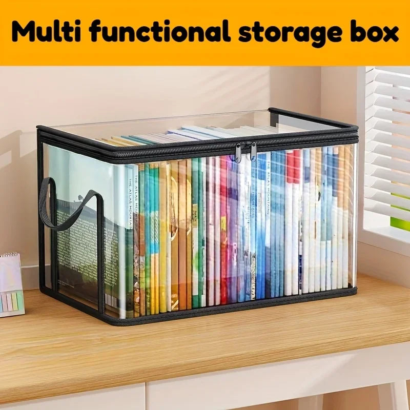 3-Pack Transparent Stackable Storage Boxes with Flip Lid Storage Box Set Babs