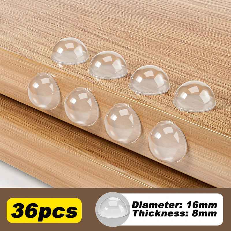 Silicone Door Stopper Bumper Pads – Adhesive Anti-Collision Door Bumper Pads Babs 36pcs-16x8mm