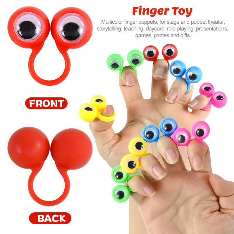 Wiggly Eyeball Finger Puppets Ring Toys – Party Favors 10/20pcs Finger Puppet Toys Babs