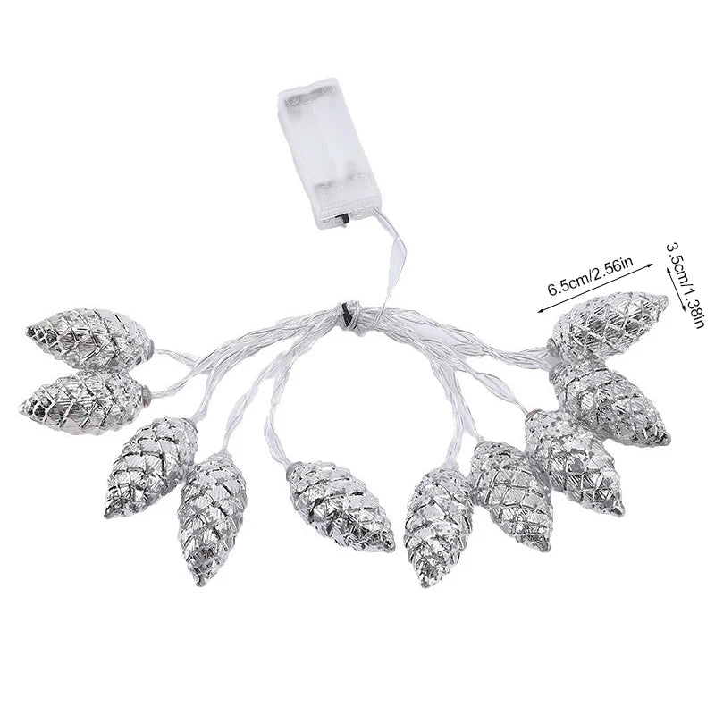 Pine Cone String Lights 1.6M 10 LED Christmas Fairy Lights Christmas String Lights Babs