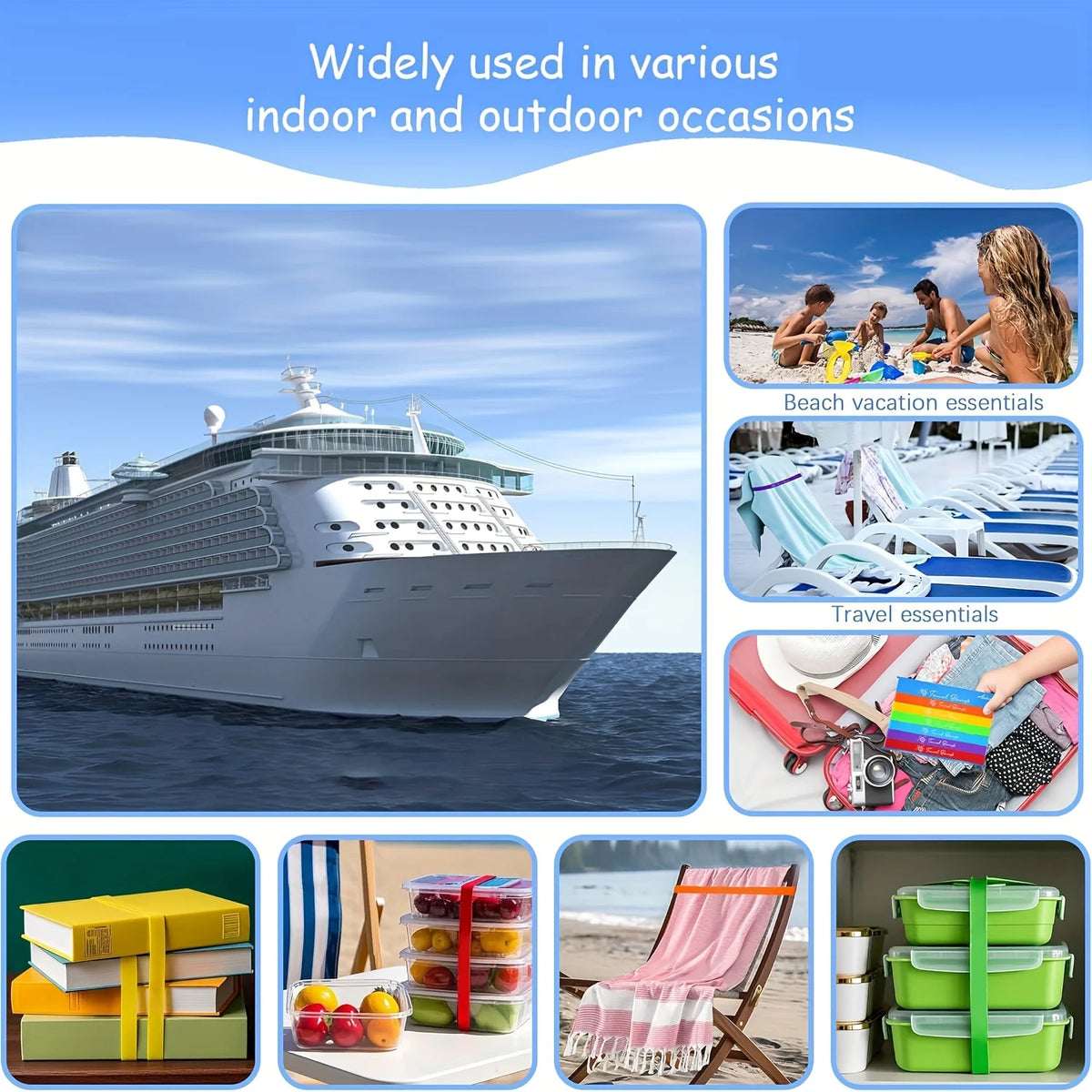 Elastic Towel Bands for Beach Chair, Pool & Cruise Beach Chair Accessory Babs