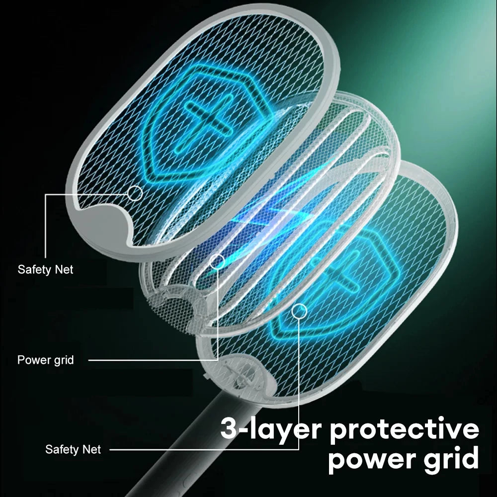 Foldable Electric Bug Zapper Fly Swatter – UV Light, USB Rechargeable Electric Bug Zapper Babs