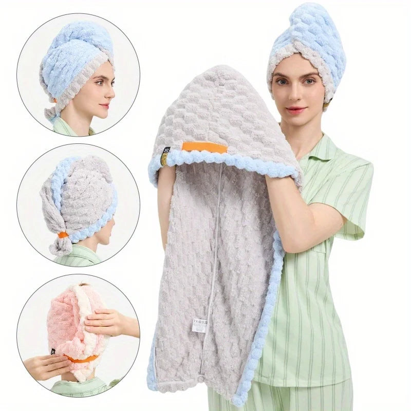 Quick-Dry Microfiber Hair Towel Cap – Oversized & Absorbent Hair Towel Cap Babs