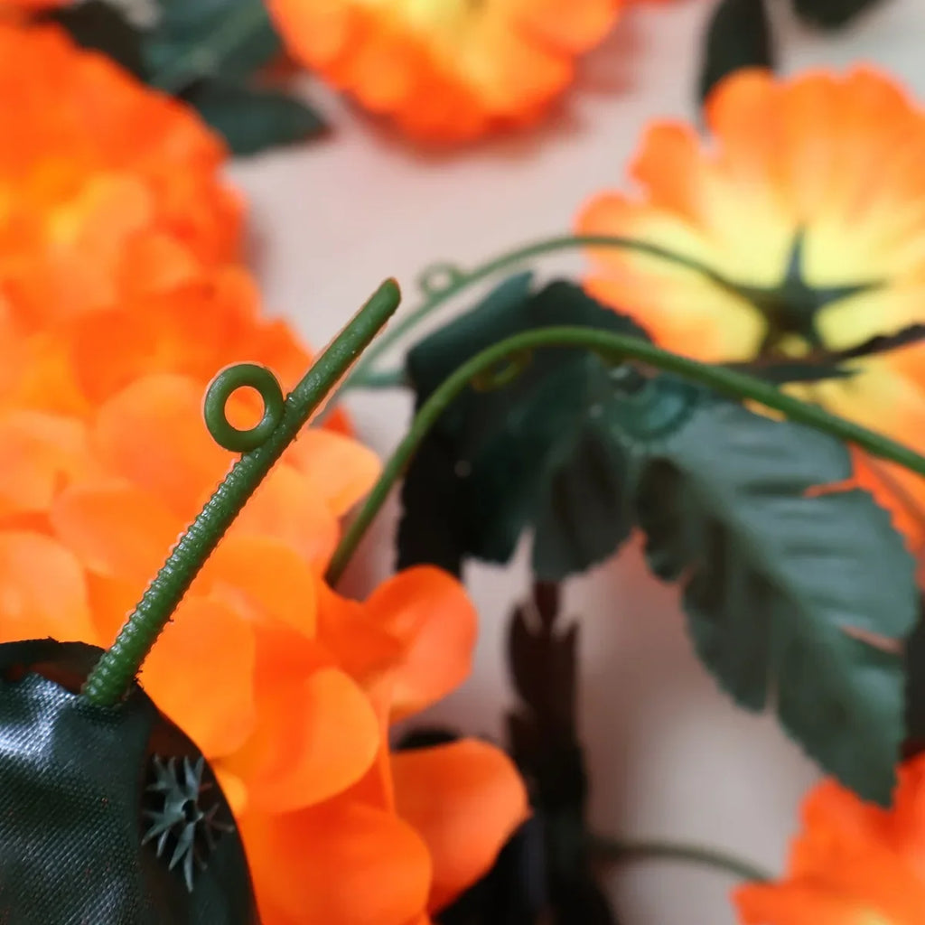Artificial Marigold Wreath Garland | Halloween & Muertos Decor Floral Wreath Garland Babs