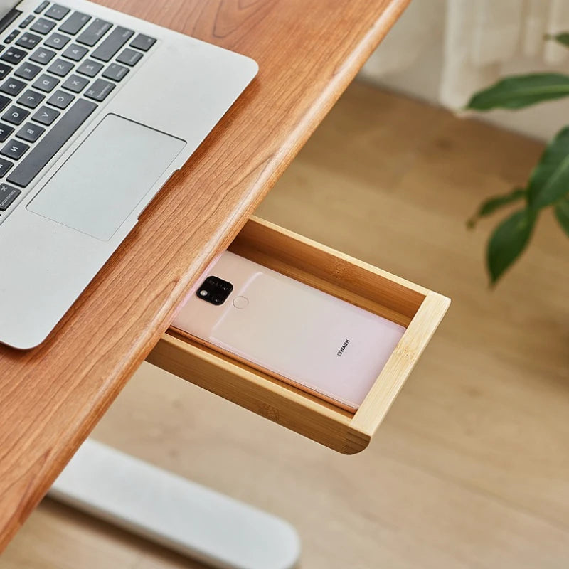 Wooden Under-Desk Pull-Out Storage Drawer | Desk Organizer Desk Storage Drawer Babs