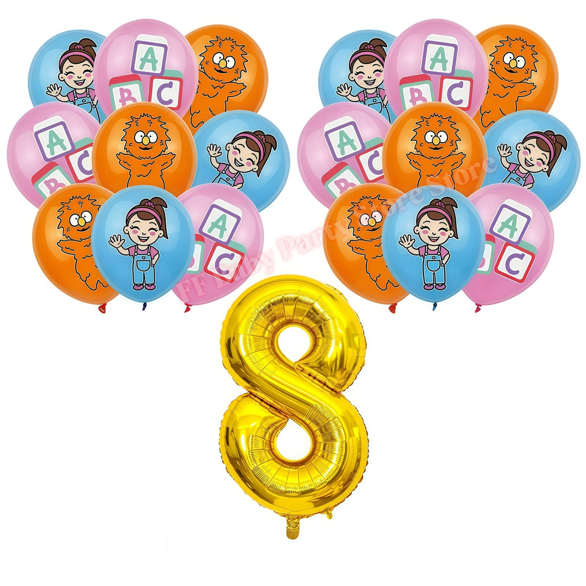 Kids Birthday Party Tableware Set – Cartoon Teacher Theme Party Tableware Set Babs 19pcs Balloons 8