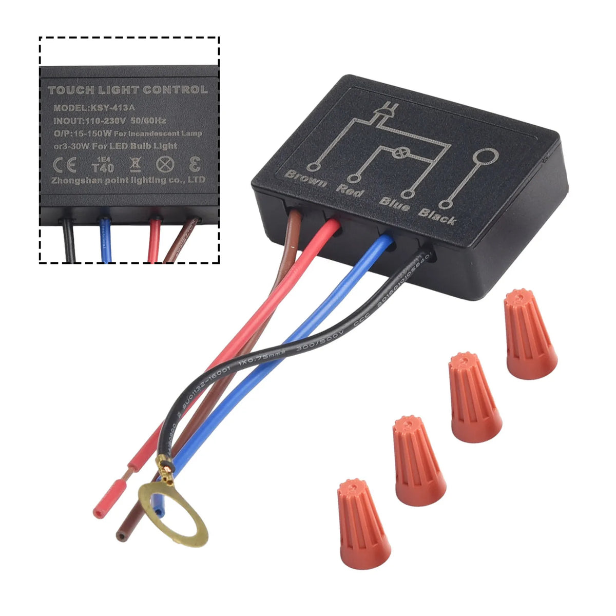 220V 3-Way Touch Dimmer Switch for Table Lamps & Sconces Touch Dimmer Switch Babs