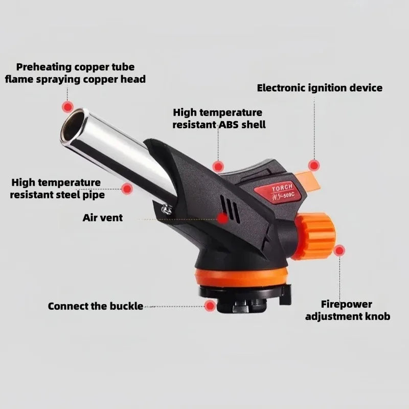 Adjustable Butane Jet Torch Lighter for BBQ, Cooking & Welding Butane Jet Torch Babs