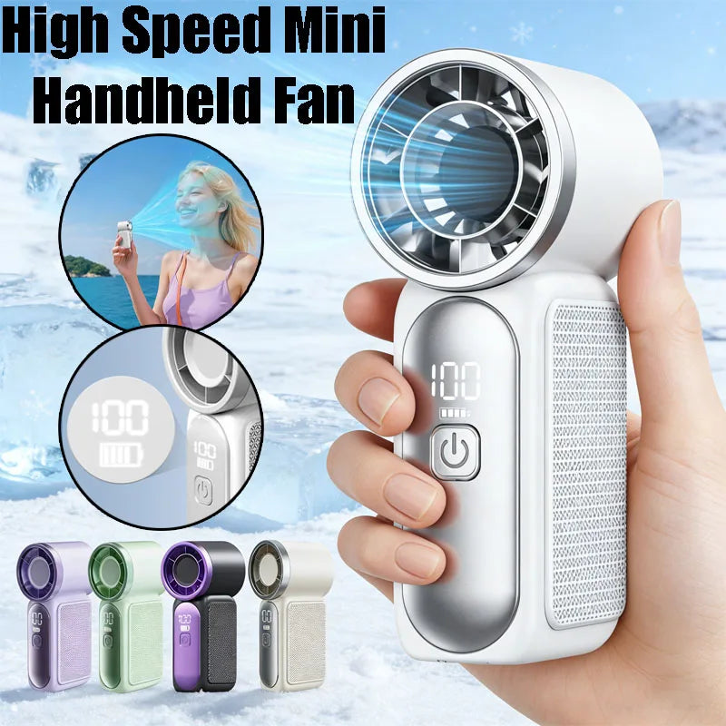 Mini Portable Handheld Turbo Fan with LED Display | Rechargeable Handheld Portable Fan Babs