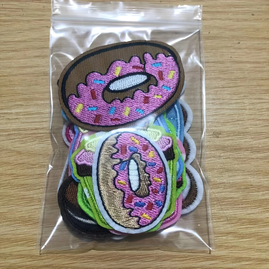 13pc Iron-On Embroidered Cupcake Patches – DIY Fabric Decor Set Embroidered Patch Set Babs 13PCS
