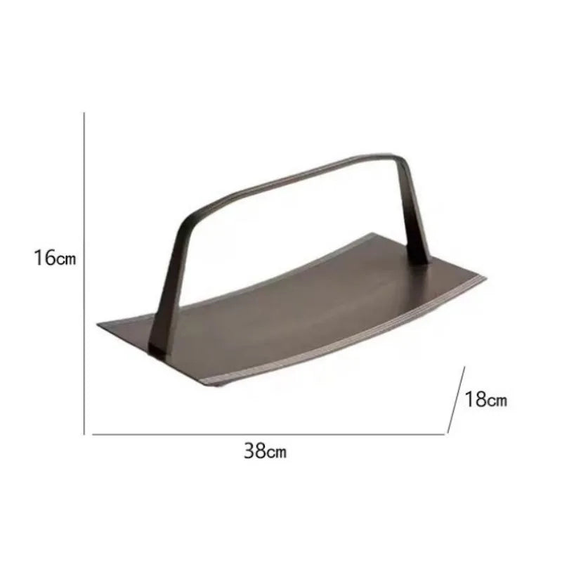 Luxury Modern Metal Storage Tray with Handle | Home Organizer Decorative Storage Tray Babs Storage Tray