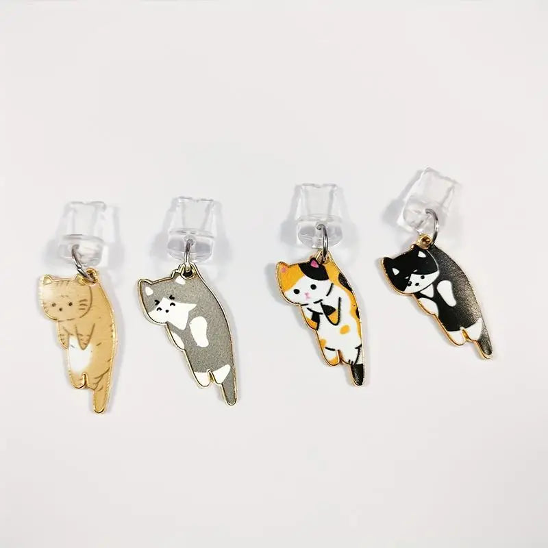 Alloy Dripping Kitten Pendant & Phone Dust Plug Keychain Charm Decorative Pendant Charm Babs