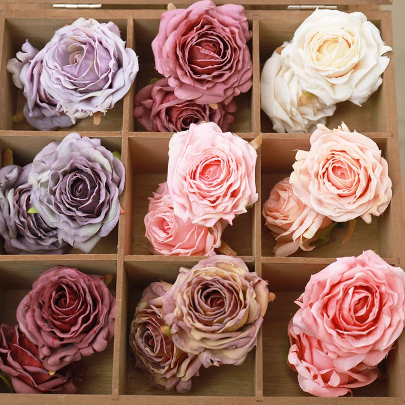 5pcs Artificial Silk Rose Heads – Wedding & Home Décor Artificial Flower Heads Babs