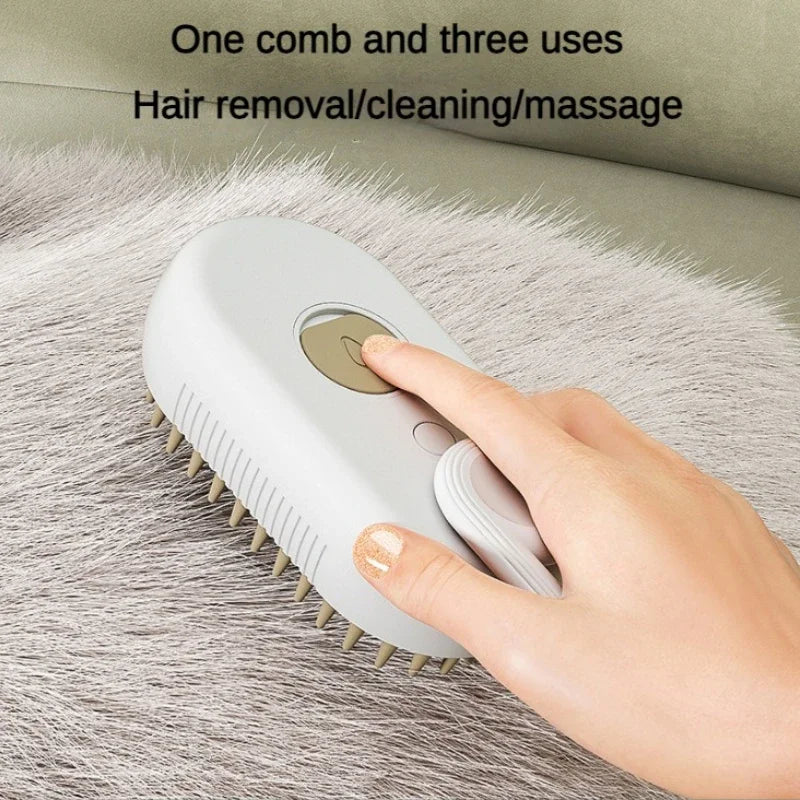 3-in-1 Electric Steam Pet Brush – Dog & Cat Grooming Pet Grooming Brush Babs