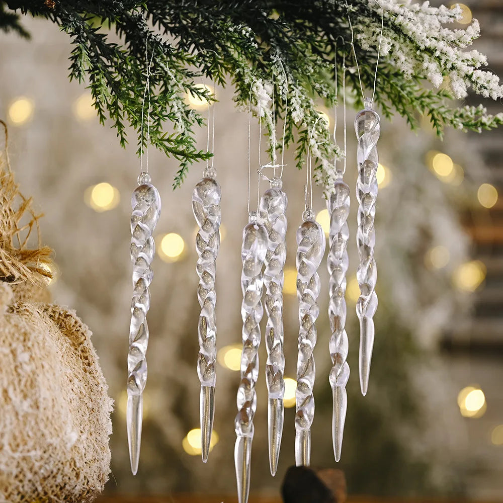Crystal Clear Icicle Christmas Ornaments – 12/24/36 Pack Christmas Ornaments Babs
