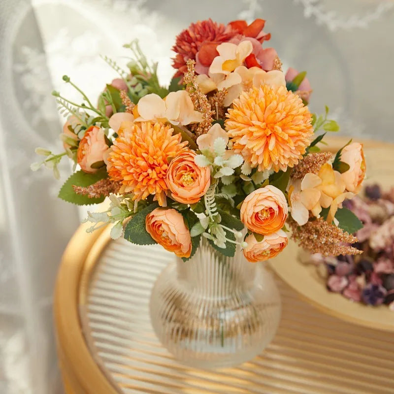 Silk Artificial Hydrangea Rose Bouquet | Wedding & Home Decor Artificial Flower Bouquet Babs