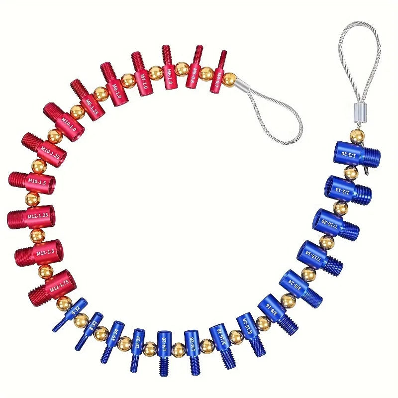 26-Pc Nut & Bolt Thread Checker Set – Inch & Metric Gauges Thread Gauge Set Babs 26 Nut Bolt Thread