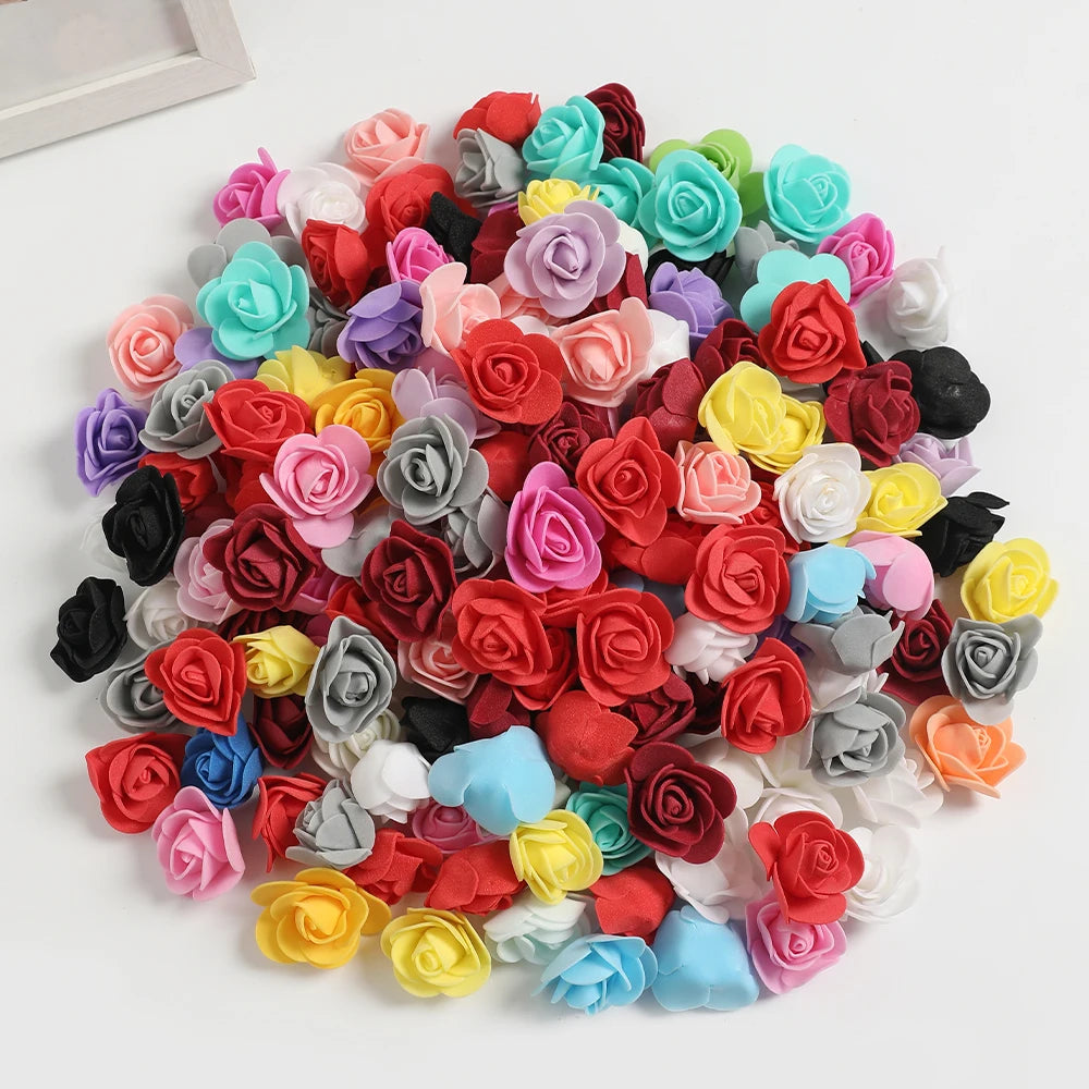 100/200Pcs Artificial Foam Rose Heads 4cm – Wedding & Home Décor Artificial Flower Heads Babs