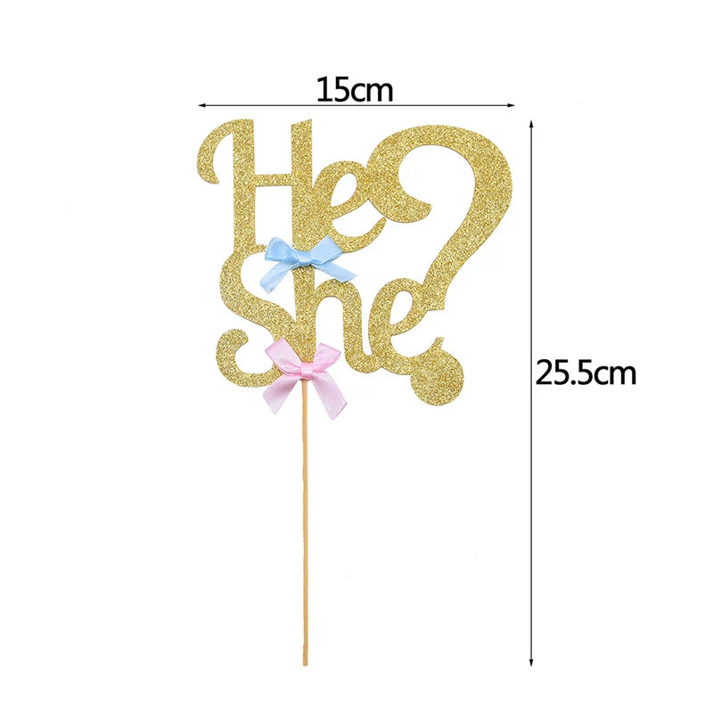 Gender Reveal Disposable Tableware Set – Baby Shower Party Disposable Tableware Set Babs 1pcs cake topper 1