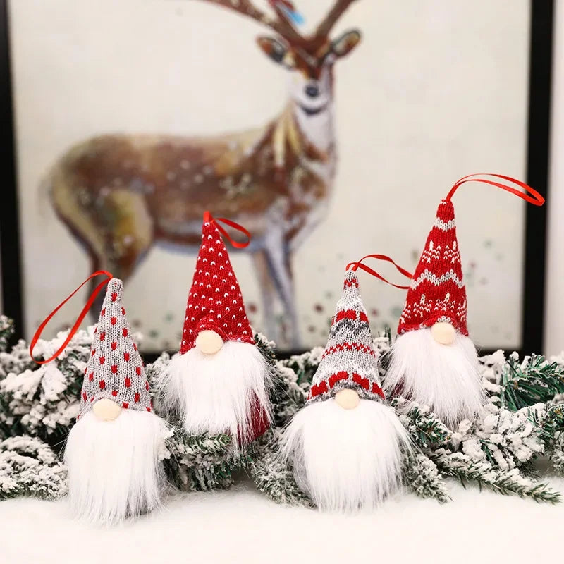 Christmas Gnome Elf Doll Pendants – Xmas Tree Ornaments 3/4 Pcs Christmas Tree Ornament Babs