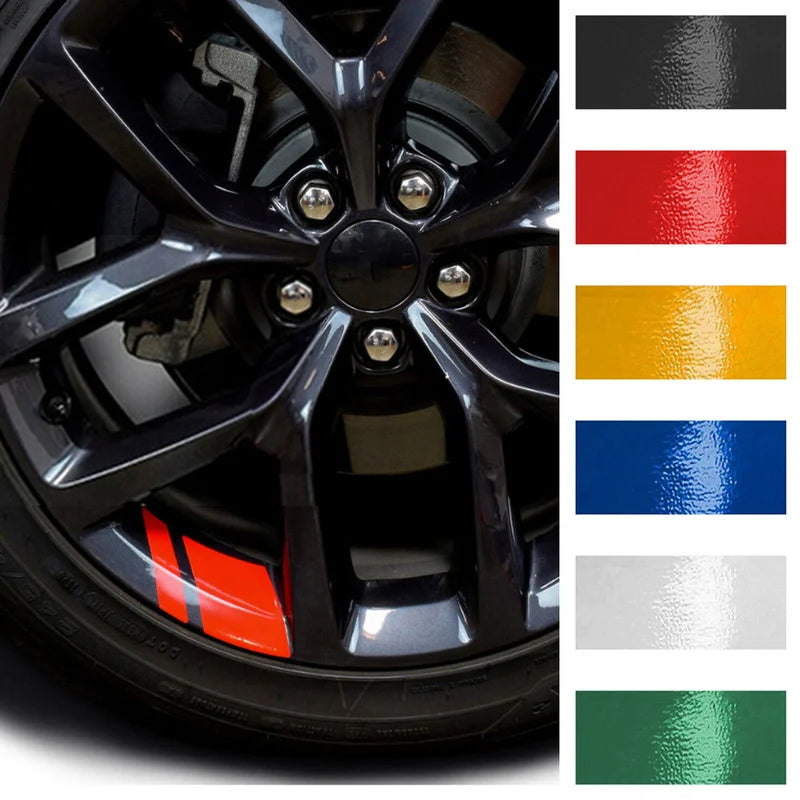6Pcs Reflective Wheel Rim Vinyl Decals – Racing Stripe Stickers 16–21" Wheel Rim Decals Babs