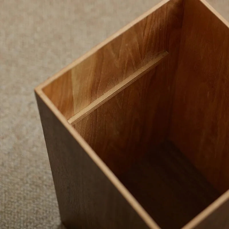 Luxury Solid Wood Flip-Top Trash Can | Large Rectangular Bin Wooden Trash Can Babs