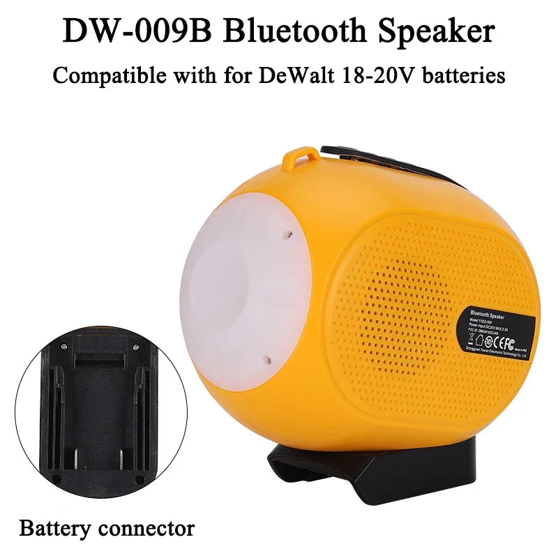 Jobsite Bluetooth Speaker for Makita/Bosch/Milwaukee 18-20V Battery Jobsite Bluetooth Speaker Babs For DW