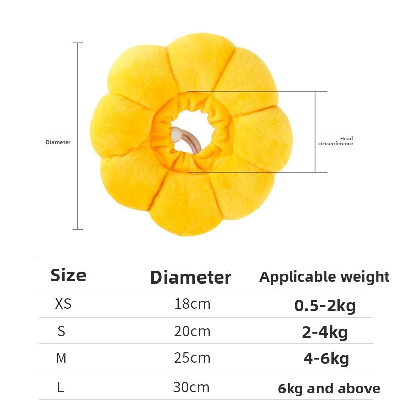 Adjustable Cat Recovery Collar – Cute Sunflower Neck Cone Pet Recovery Collar Babs