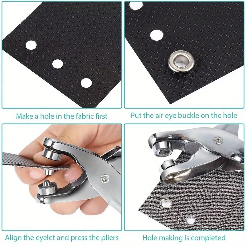 400Pcs Metal Grommet & Eyelet Kit – 10 Colors with Pliers Metal Grommet Kit Babs